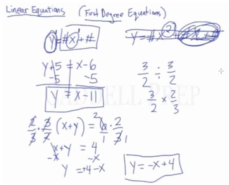 Linear Equations (x and y)