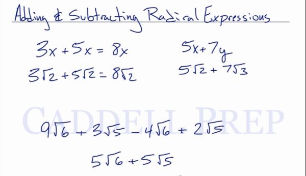 Adding And Subtracting Radical Expressions