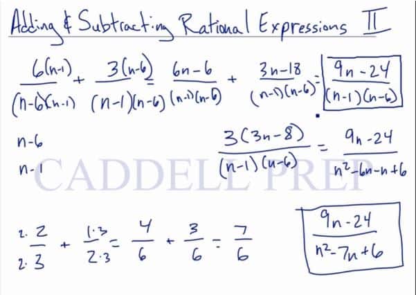Adding And Subtracting Rational Expressions 2