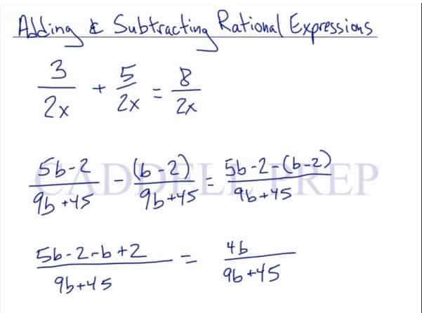 Adding And Subtracting Rational Expressions