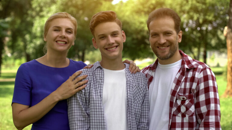 SAT prep student with parents