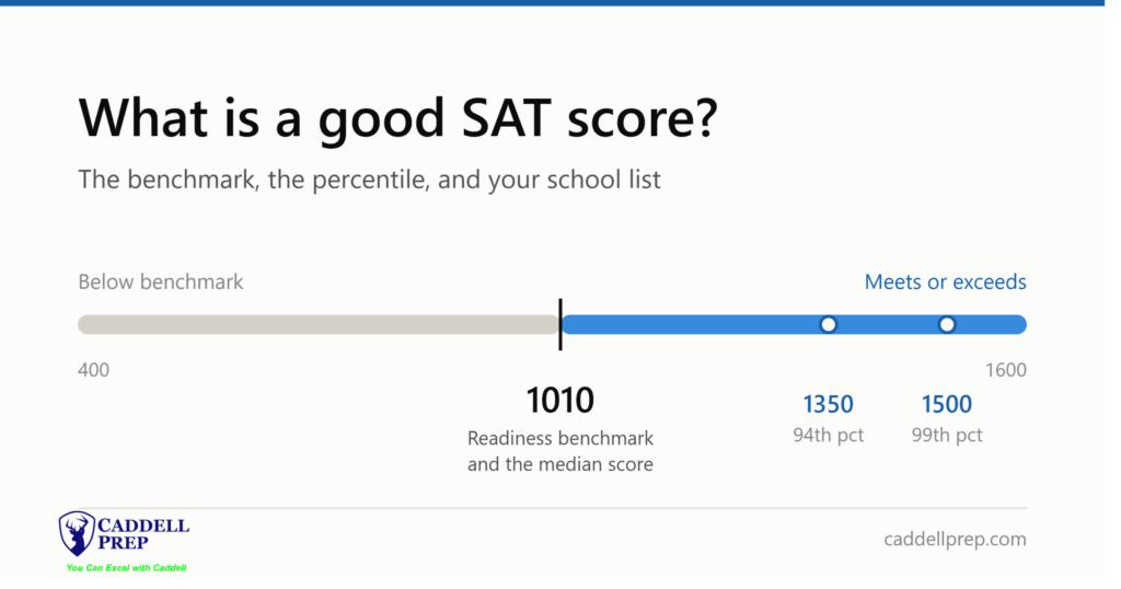 What counts as a good SAT score by benchmark and percentile
